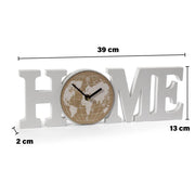 OROLOGIO IN LEGNO "HOME" DA PARETE O TAVOLO 39 X 2 X 13H CM