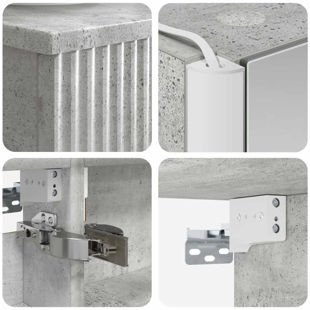 Set di mobili per il bagno 5 pcs Grigio Cemento 3407258