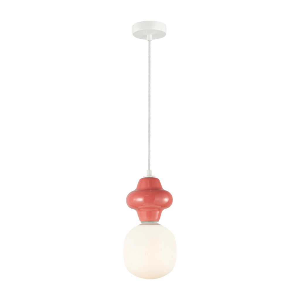 Lampada a sospensione Art Déco ceramica rossa Ø15 E14 Italux
