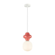 Lampada a sospensione Art Déco ceramica rossa Ø15 E14 Italux