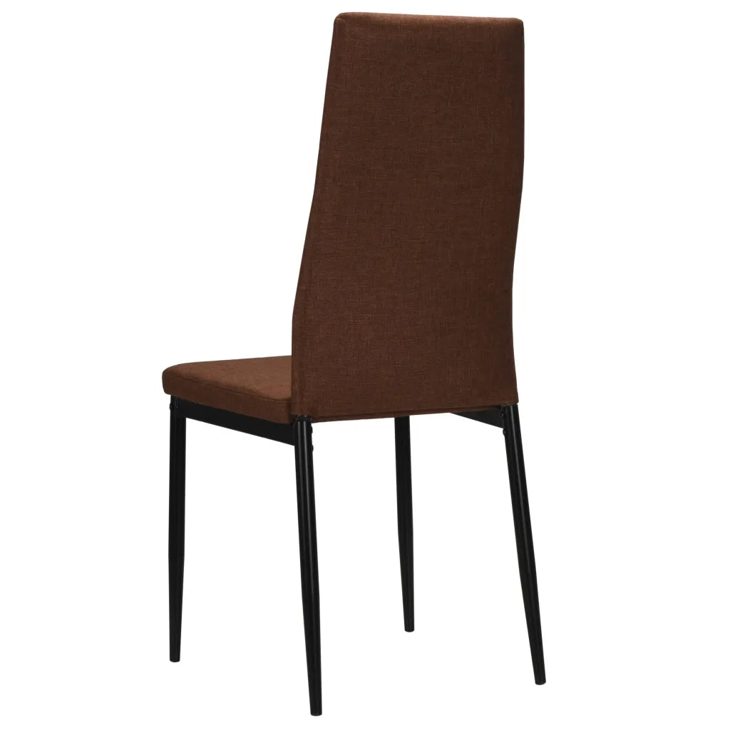 Sedie da Pranzo 6 pz Marroni in Tessuto cod mxl 18166