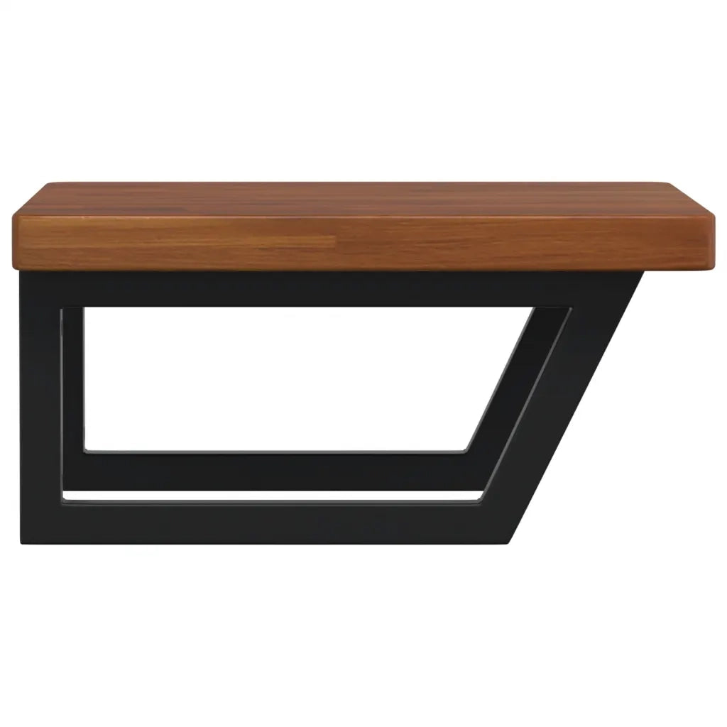 Ripiano a Parete per Lavabo-Mensole a Muro in Acciaio e Massello di Rovere 262169