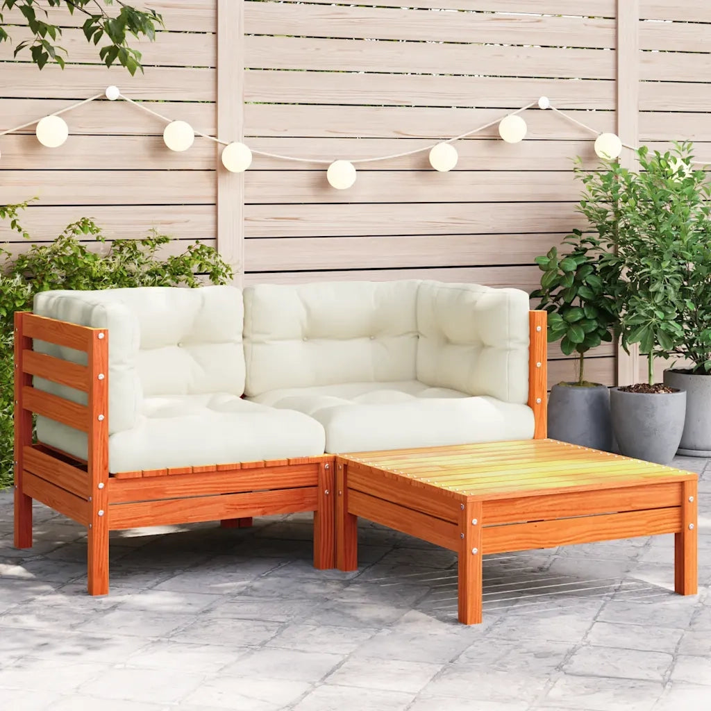 Divano da Giardino con Cuscini e Poggiapiedi 2 Posti-Sofa da Giardino-Divano da esterno 292062