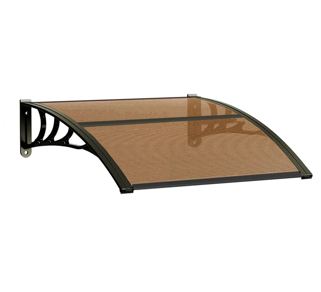 Pensilina Tettoia Modulare Tetto Copertura Porta Finestra Esterno Alveolare Fumé - 100x80 Cm
