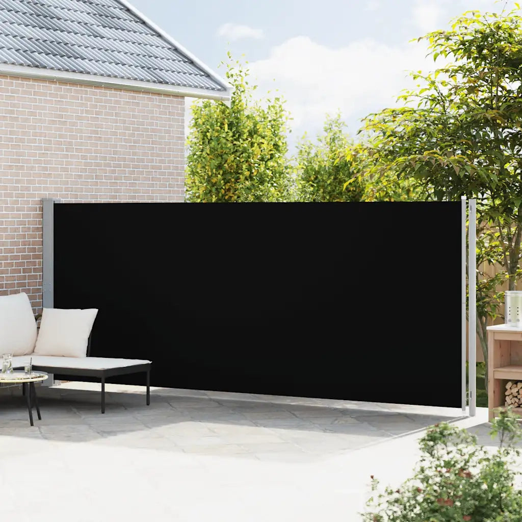Tenda da Sole Laterale Retrattile per Patio 180x600 cm Nera 317964