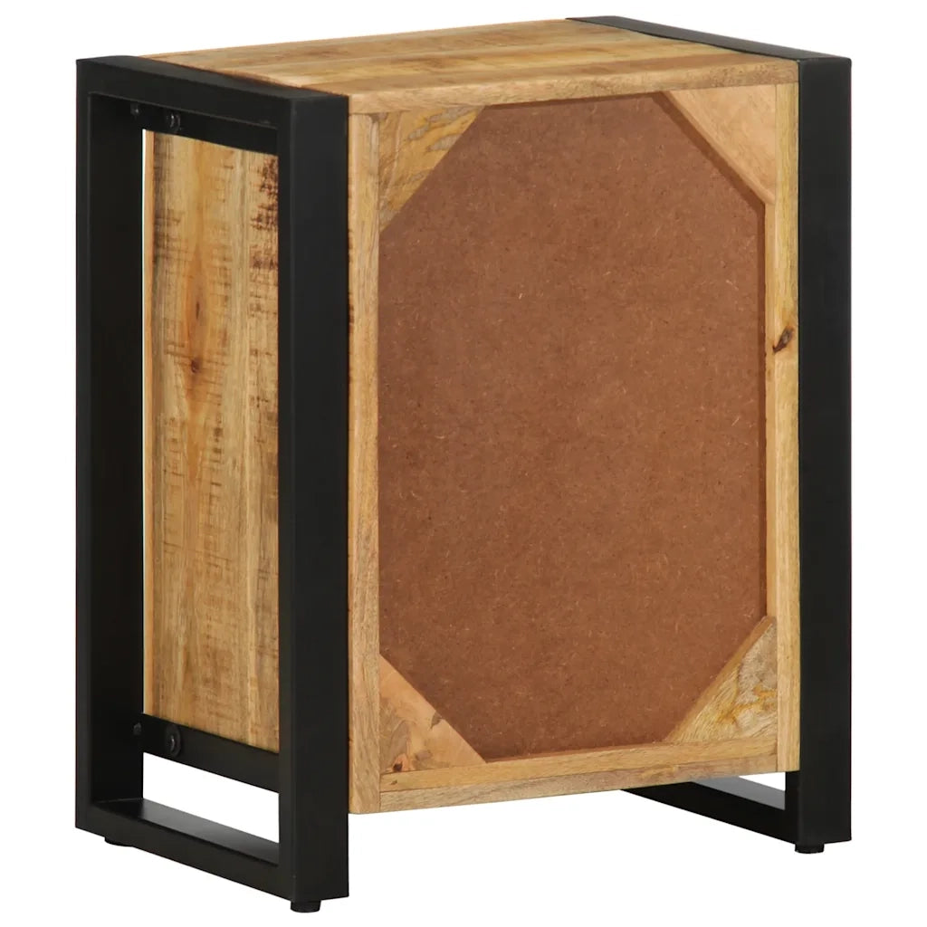 Comodino | Armadio da Notte | Mobiletto da notte 40x30x50 cm in Legno Massello di Mango Grezzo
