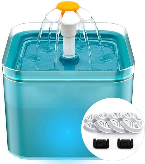 Fonte per Acqua per Gatti con 6 Filtri (Ciano)