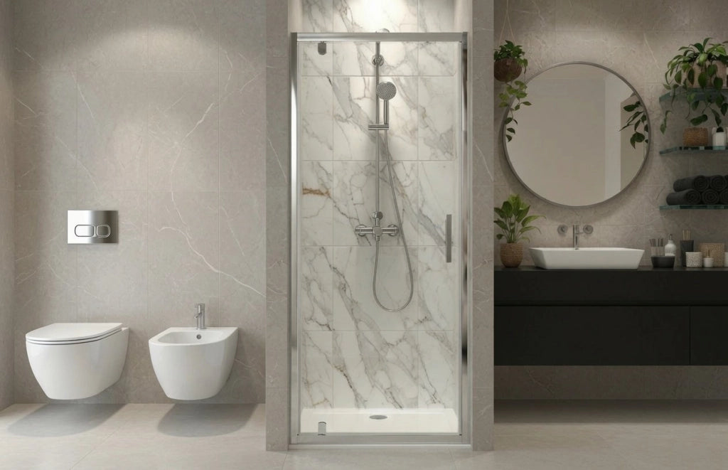 Porta doccia 80 cm nicchia porta battente H195 cm GIULIA Cromato
