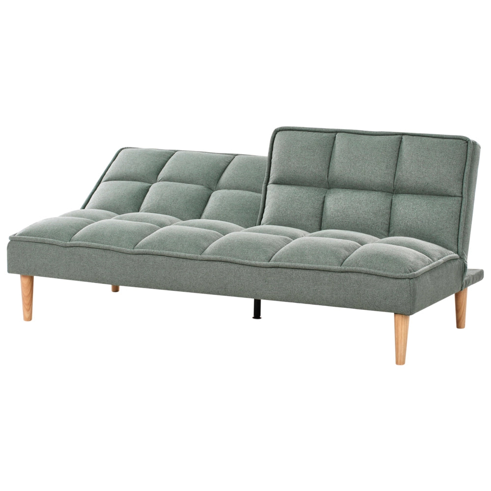 Divano letto Verde chiaro Easy Clean Tessuto 3 posti reclinabile Schienale trapuntato Divano letto semplice Click-Clack