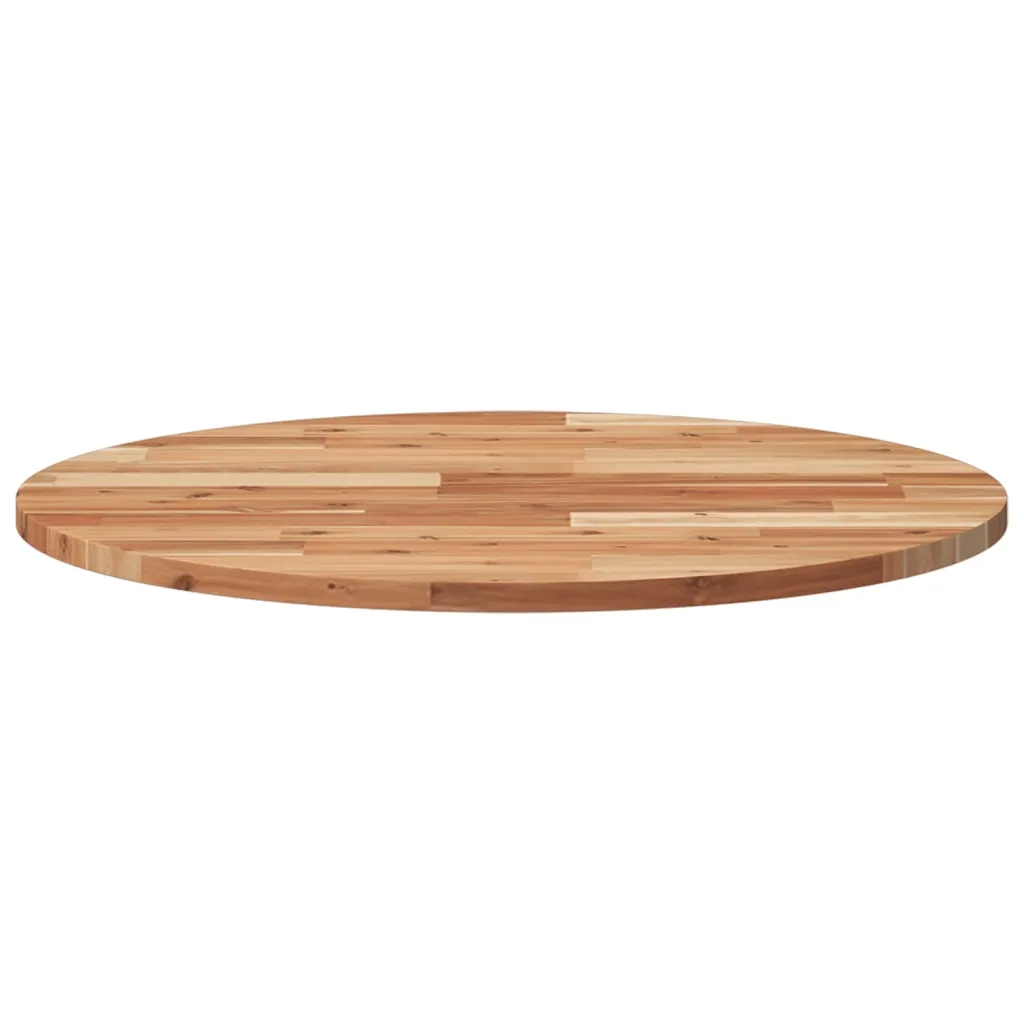 Piano Tavolo Rotondo Ø70x2 cm in Legno Massello di Acacia 4008697