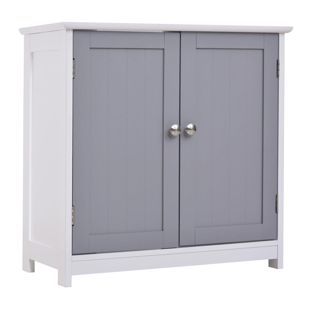 Mobile Sottolavabo per Bagno con Ripiano Regolabile ¨C Zephmum ¨C Bianco Grigio 60x30x60 cm