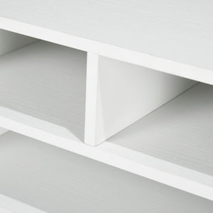 Mobile Porta Stampante con 3 Ripiani a 2 Livelli 47x40x22,5 cm in Truciolato Bianco