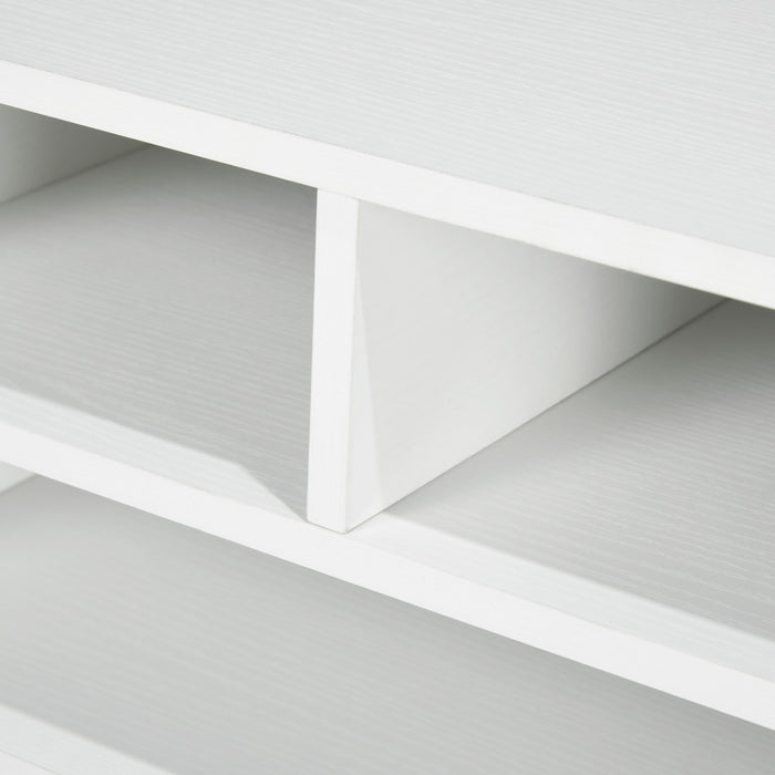 Mobile Porta Stampante con 3 Ripiani a 2 Livelli 47x40x22,5 cm in Truciolato Bianco