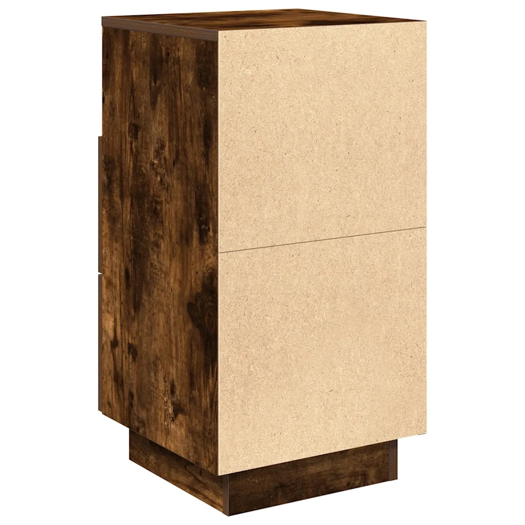 Comodino con 2 Cassetti Rovere Fumo 36x36x68 cm 858586