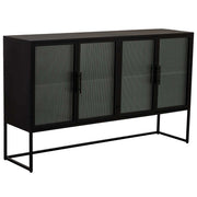 Credenza in metallo nero a 4 ante 150x38,5x90,5h cm