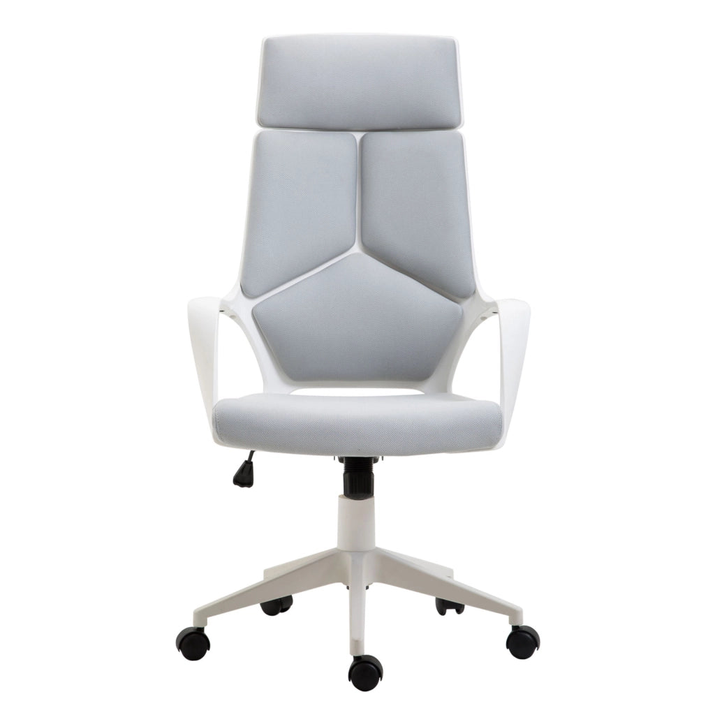 Sedia da Ufficio Giratoria con Schienale in Rete e Altezza Regolabile ¨C zephmum ¨C Grigio 63x63x117-127 cm