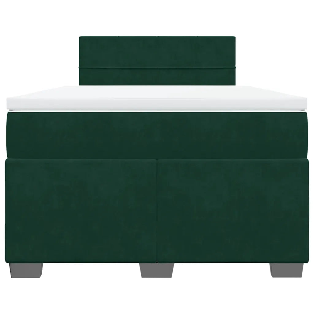 Giroletto a Molle con Materasso Verde Scuro 120x190 cm Velluto