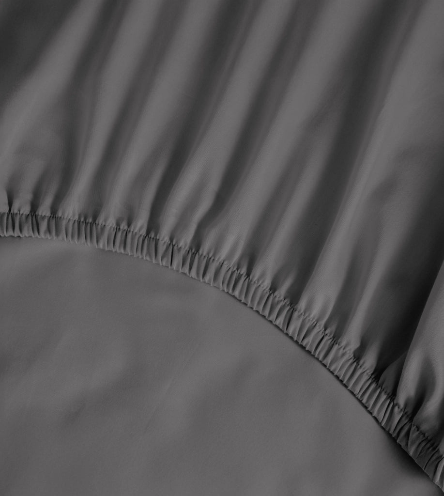 Lenzuolo Sotto No Stiro Con Angoli Elasticizzati Tinta Unita Effetto Raso Fino 27 Cm Lenzuola Microfibra Anallrgica Letto Coprimaterasso  Antracite - Singolo