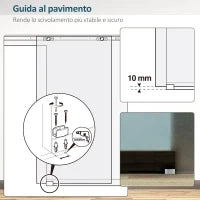 Porta Scorrevole in Vetro Smerigliato con Binario in Alluminio per Bagno Cucina Studio Vetro 205cm