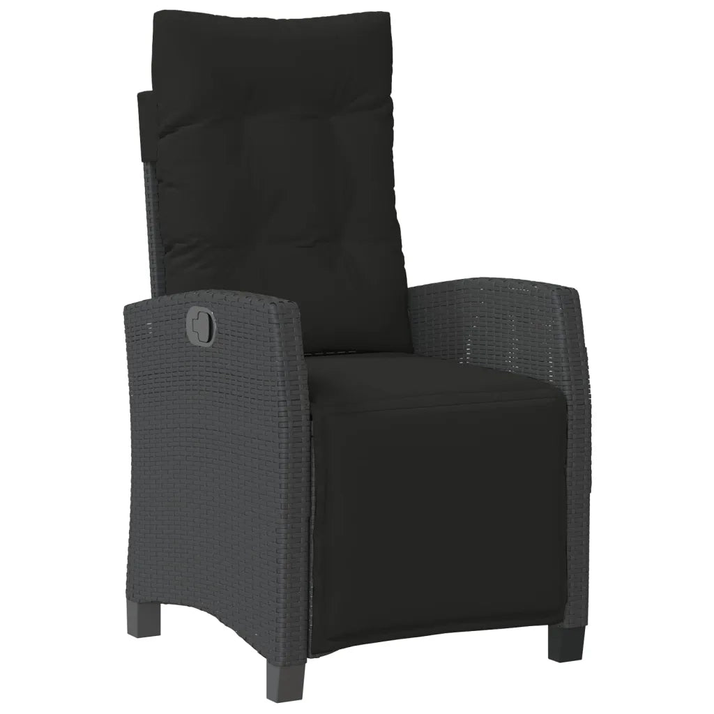 Set da Pranzo da Giardino 9 pz con Cuscini Nero in Polyrattan 3212911