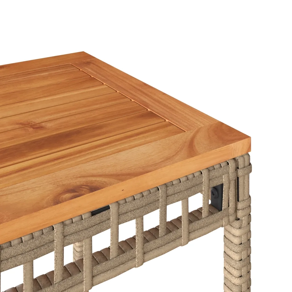 Set da Bistrò 3 pz con Cuscini Beige Misto Polyrattan e Acacia 365861