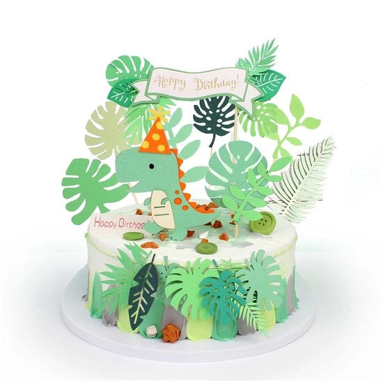 Decorazioni per torte 11 pezzi - Dinosauri decorazioni per torta - Articoli per feste di compleanno - Feste per bambini - Decorazioni creative - Confezione di cartone di alta qualità