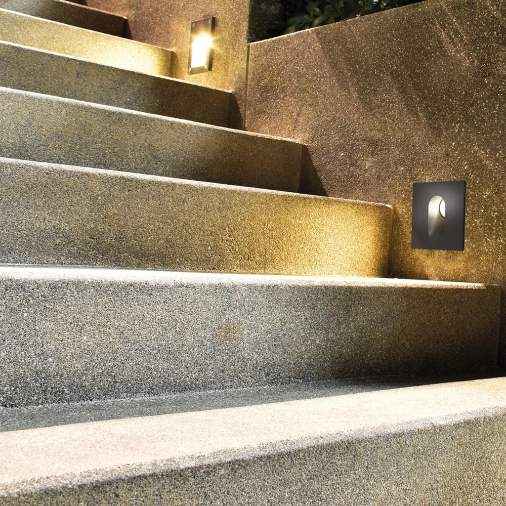 Lampada Da Parete Moderna Da Esterno Alluminio Grigio Luce Led 3W Ip54