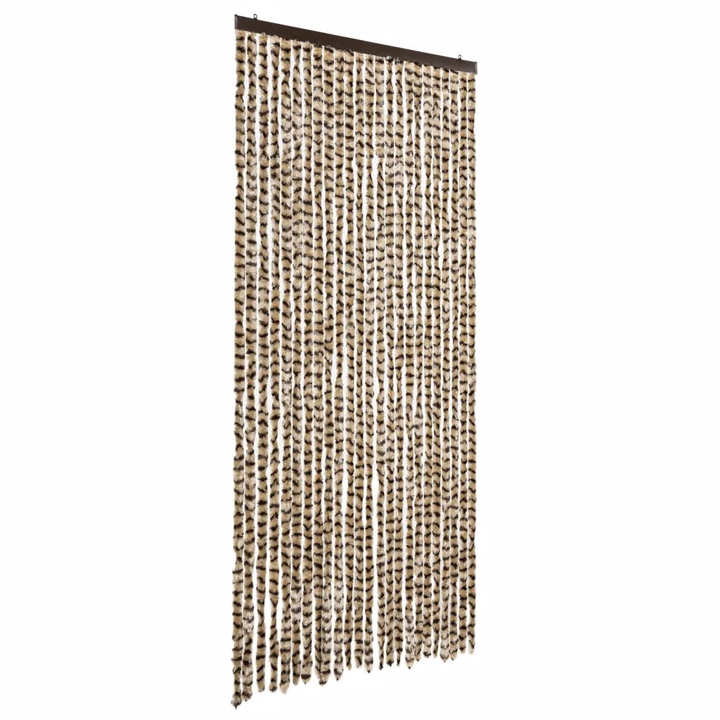 Tenda Antimosche Beige e Marrone 100x230 cm in Ciniglia CFW7364011