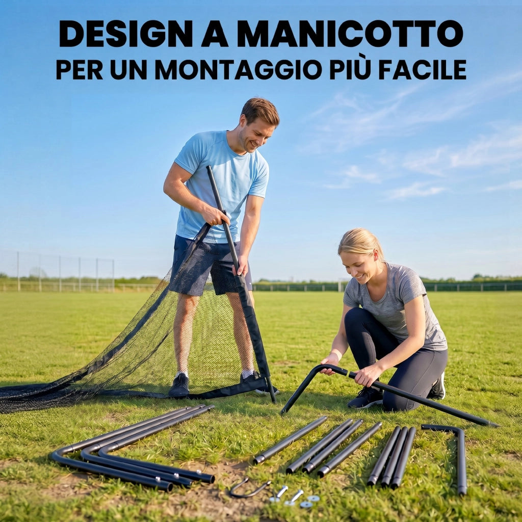 Porta da Calcio 3 x 2 m con Rete Robusta e Telaio in Metallo Stabile