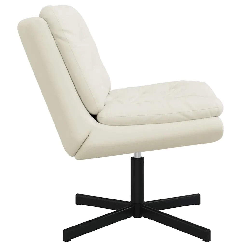 vidaXL Poltrona Relax con Base Girevole Crema 63 x 75 x 76 cm Velluto