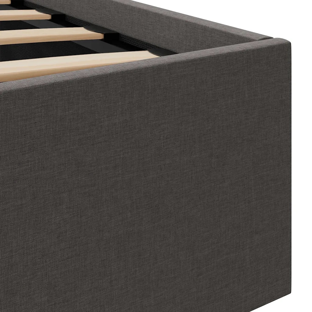 Giroletto con Contenitore e LED Grigio Scuro Tessuto 90x200 cm 285600