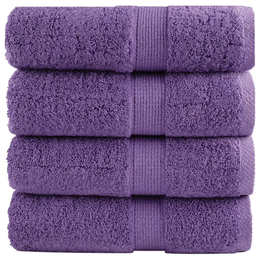Asciugamani per Ospiti SOLUND 4 pz Viola 30x50 cm 600 g/mÂ²