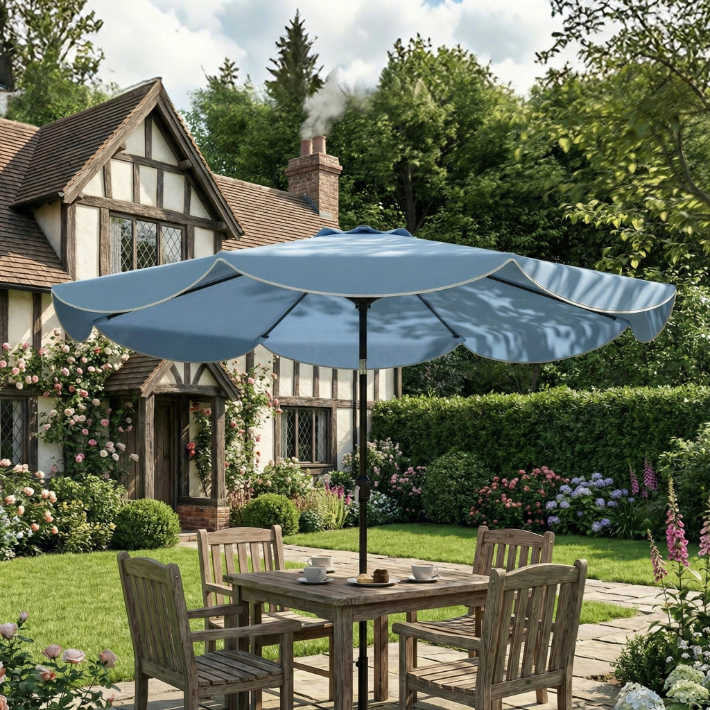 Ombrellone da Giardino ¨C zephmum ¨C 3 Posizioni Regolabili, ?270 cm, Azzurro