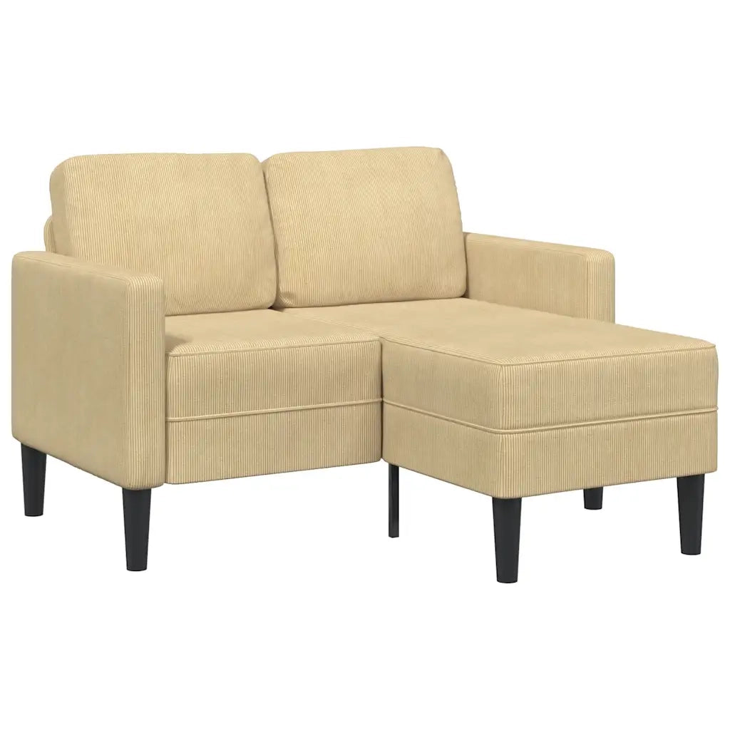 Divano 2 Posti con Chaise a L Verde Grigio 125 cm Lino