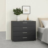 Cassettiera Arwen, Settimino multiuso, Comò camera da letto, Mobile con cassetti, 80x40 h68 cm, Nero