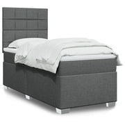 Giroletto a Molle con Materasso Grigio Scuro 100x200 cm Tessuto 3290400