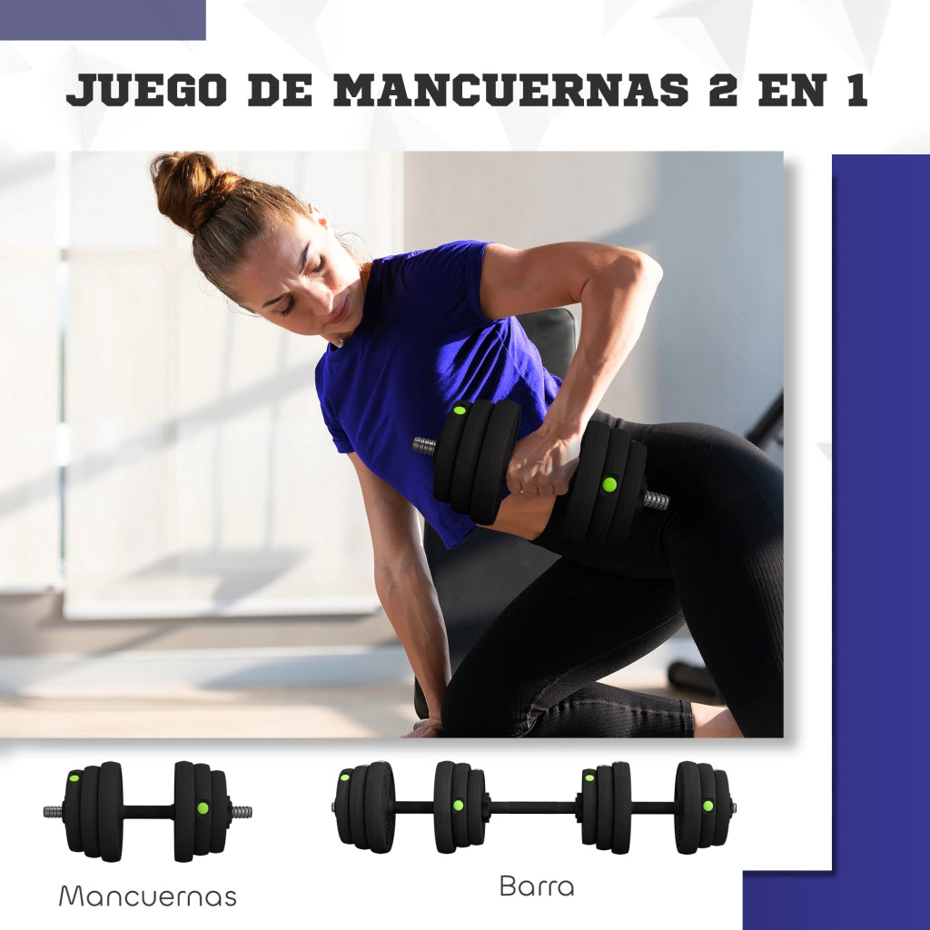 Set di manubri regolabili 25 kg ¨C zephmum ¨C nero
