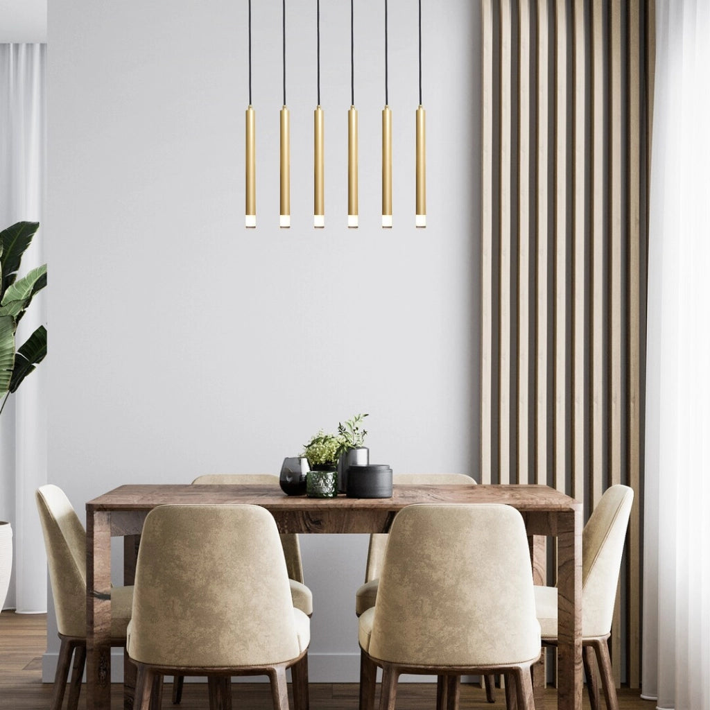 Lampada sospesa barra moderna Ramira oro 6xG9 Rabalux