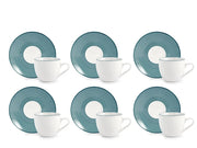 Confezione 6 tazze caffè echo con piatto in porcellana decorata
