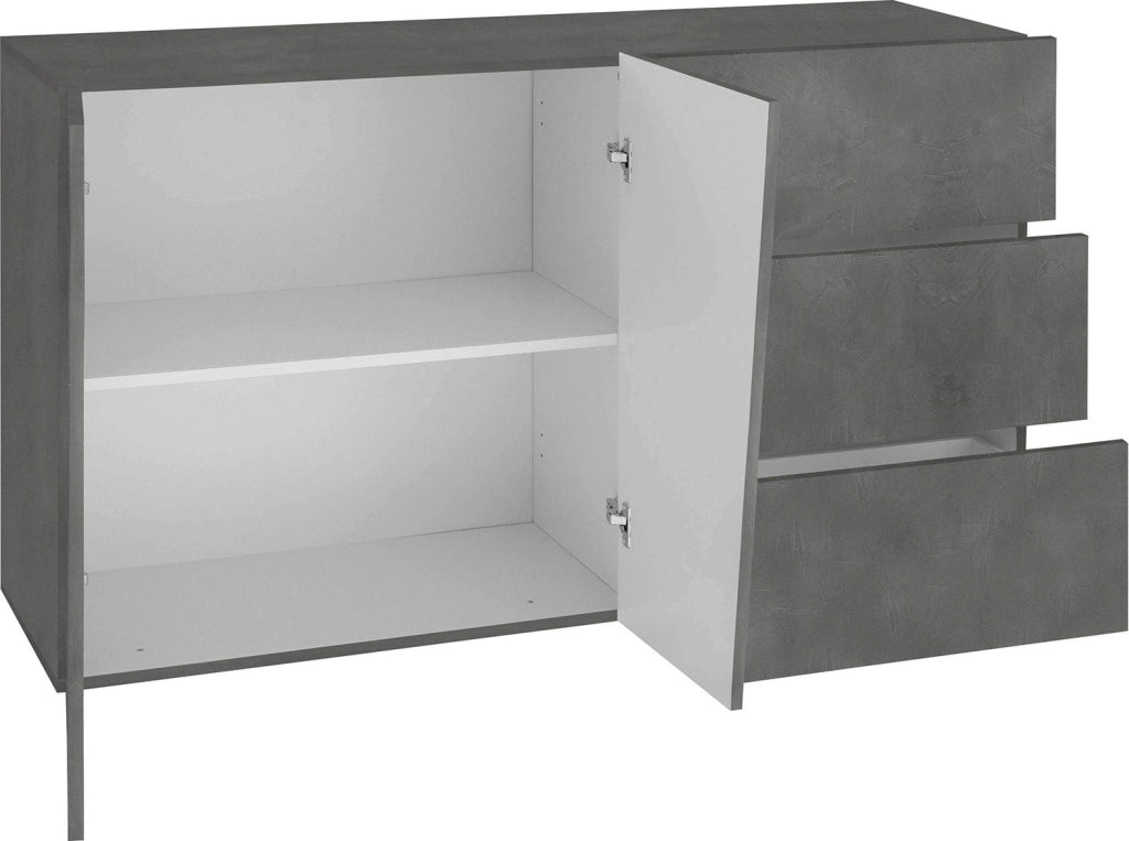 Credenza 2 Ante + 3 Cassetti 140x43x86 cm Vega Ardesia
