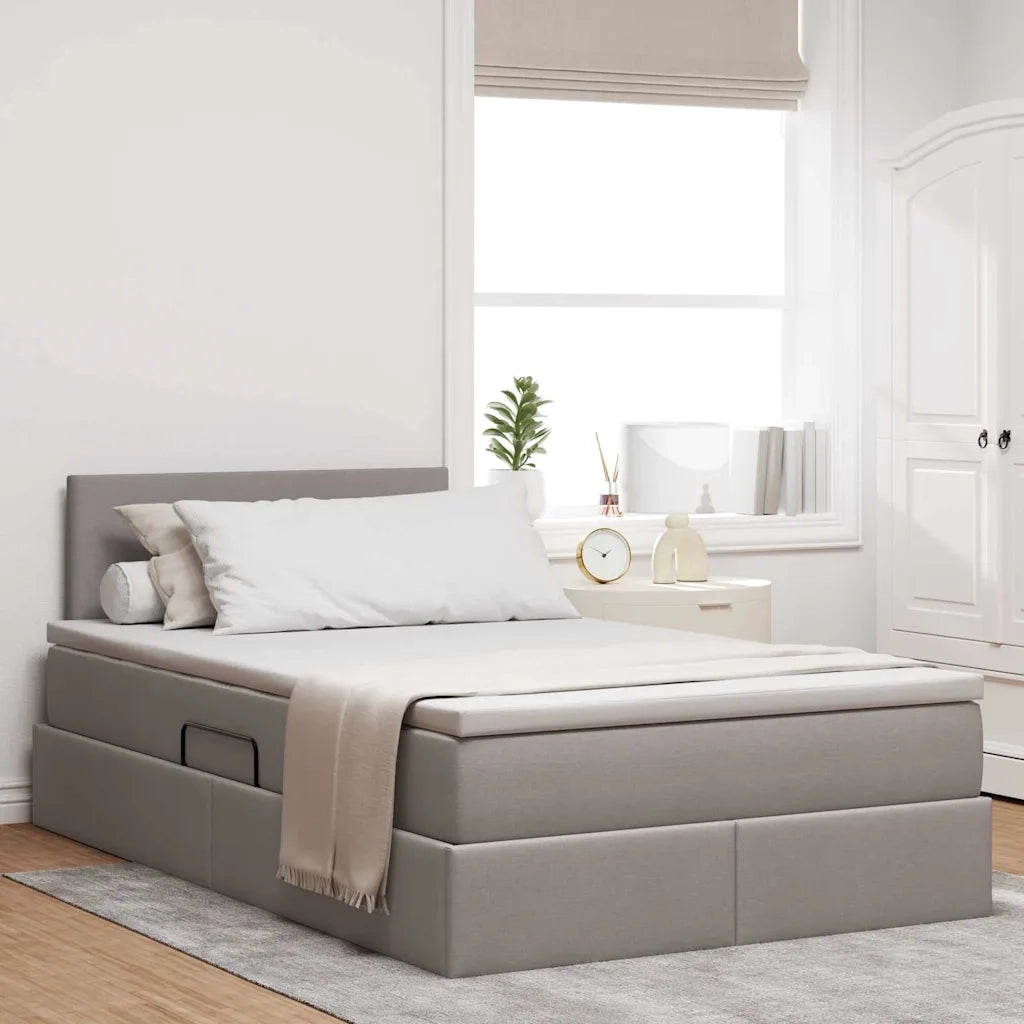 Letto con contenitore LED e materasso Tortora 120 x 200 cm