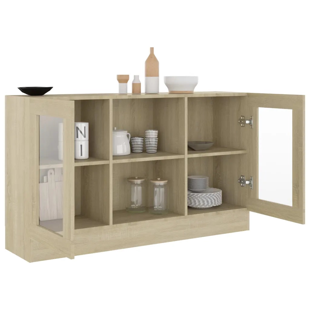 Armadietto Vetrina Rovere Sonoma 120x30,5x70 cm Multistrato CFW3214930
