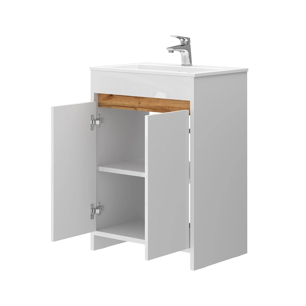 Vicco Set di mobili da bagno Bianco 2 parti, mobile base 60 cm