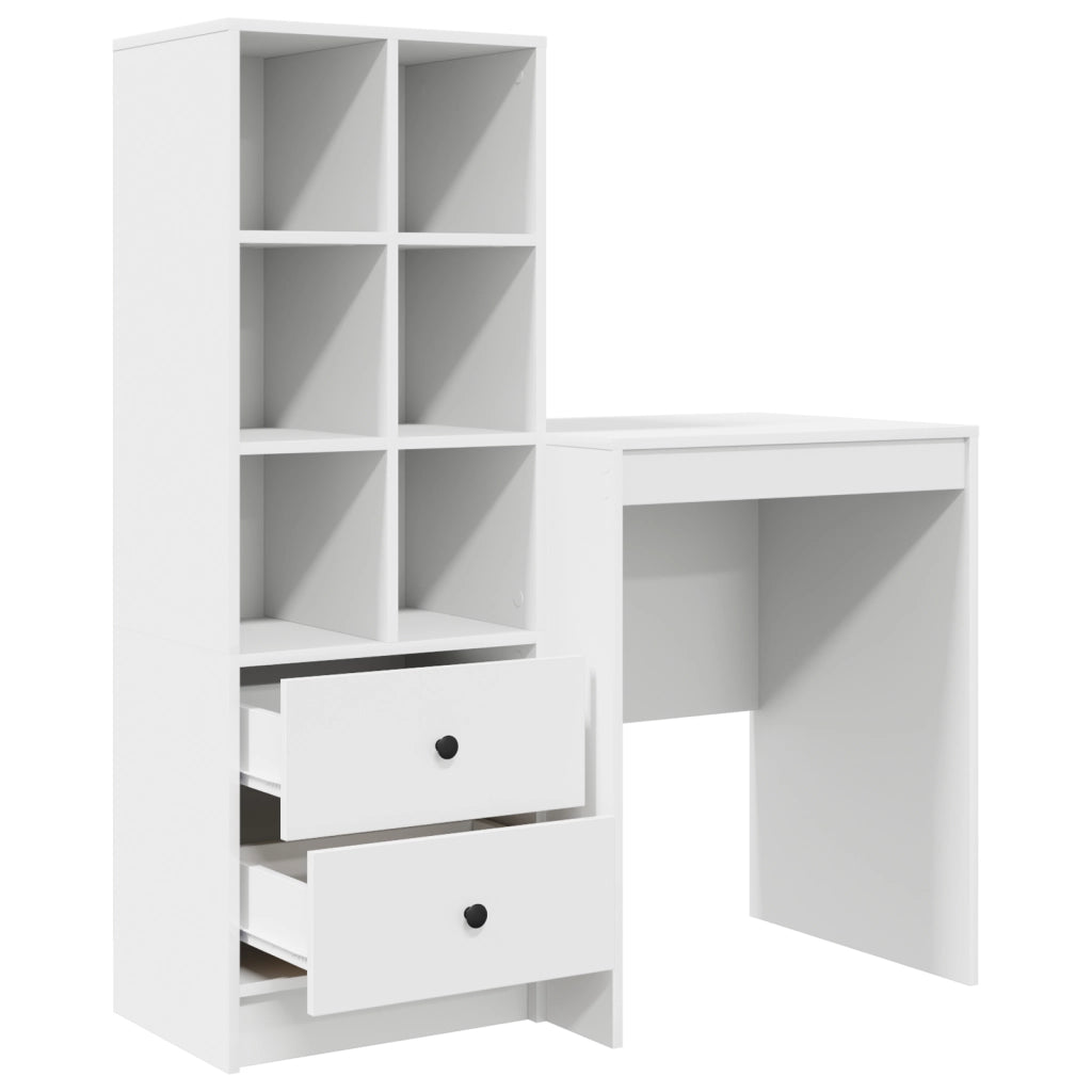 Scrivania con Storage Bianca in Legno Ingegnerizzato