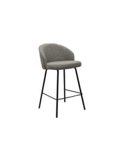 Sedia da banco JUNI – Bouclé grigio – H87 cm design contemporaneo