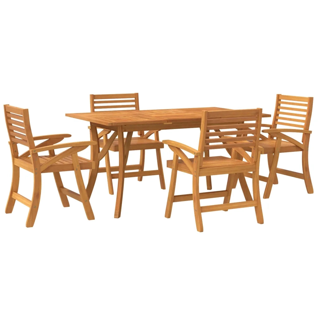 Set da Pranzo per Giardino 5 pz in Legno Massello di Acacia 3156862