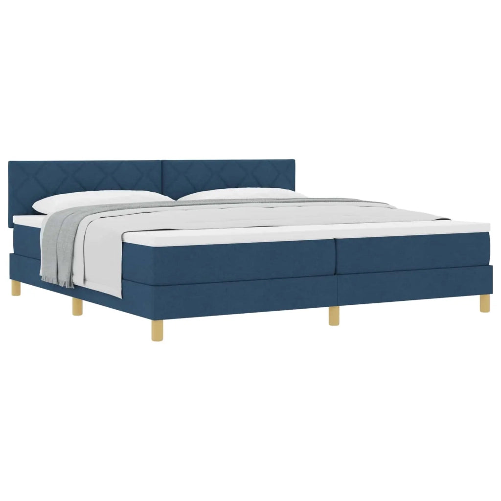 Letto a molle con cuscino con testiera Blu 200 x 200 cm Tessuto 3339027