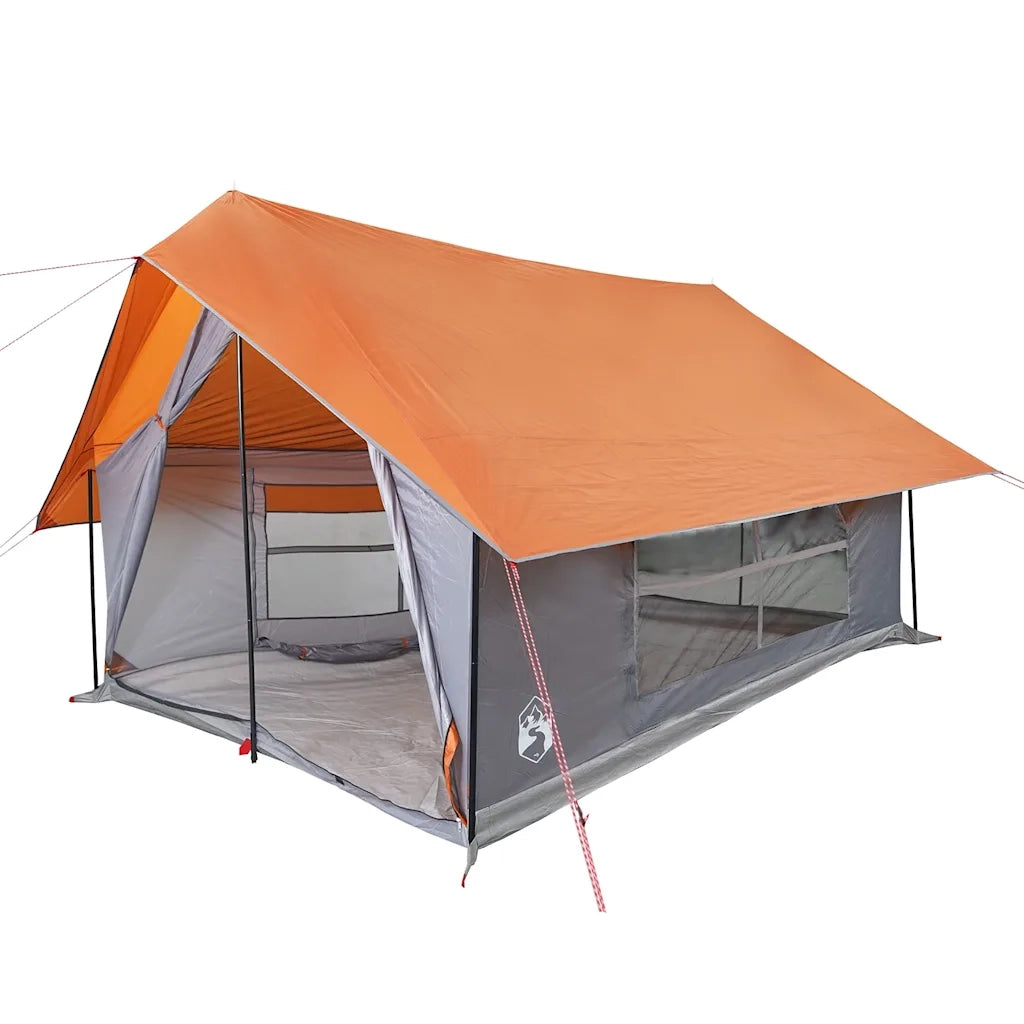 Tenda da Campeggio 5 Persone-Tenda per Escursionismo Grigio e Arancione Impermeabile 181391