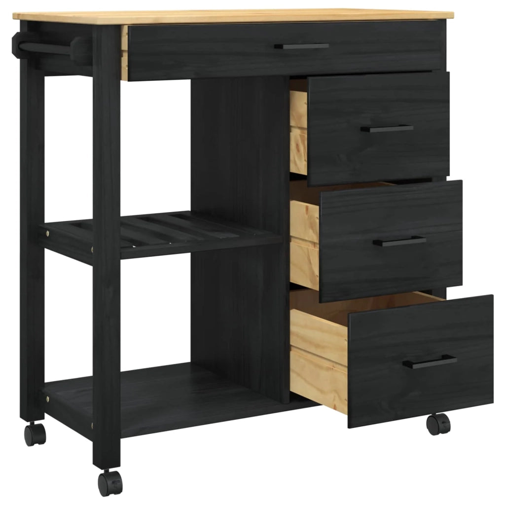 Carrello da Cucina MONZA Nero 84 x 40 x 88,5 cm CFW9632394