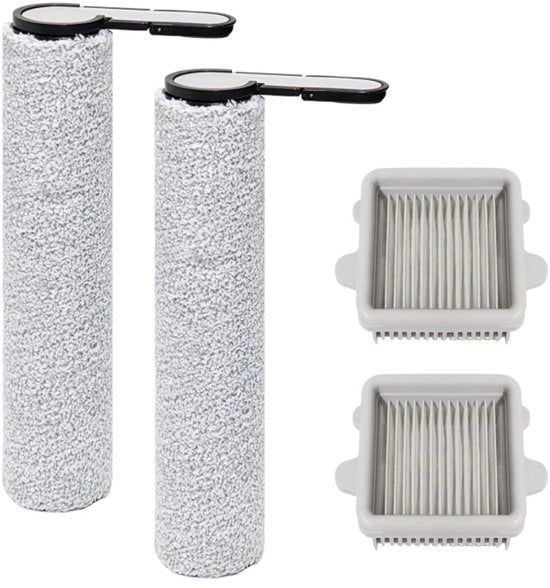 4 pezzi Rotolino di spazzola accessori adatti per Roborock F25, F25 ACE, F25 RT, F25 LT, F25 ALT, F25 GT, F25 XT, F25 ACE Combo, F25 Combo aspirapolvere - parti di ricambio - 2 rotolini di spazzola + 2 filtri HEPA
